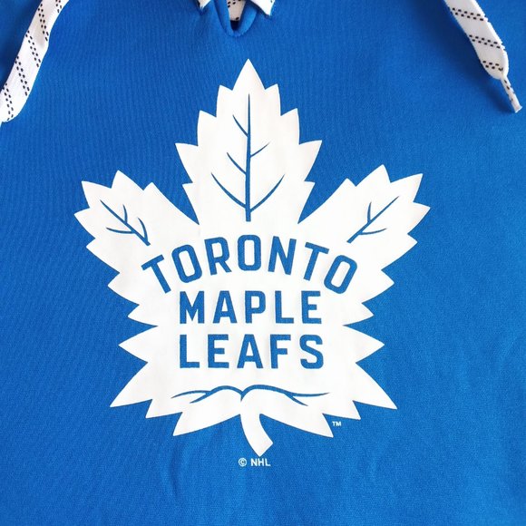 Toronto Maple Leafs Retro Blue Lace-Up Pullover Hoodie Size XL - Picture 5 of 8